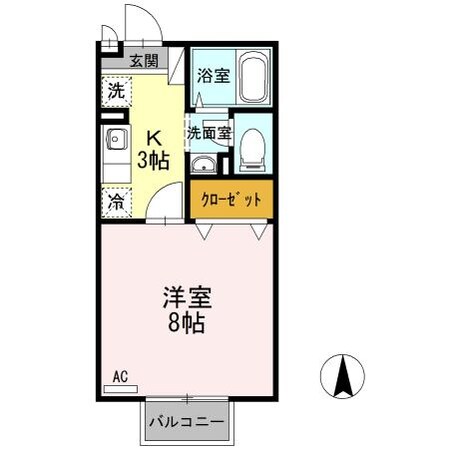 コーポラス羽屋Aの物件間取画像